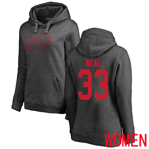 NFL Women Buffalo Bills #33 Siran Neal Ash One Color Pullover Hoodie Sweatshirt